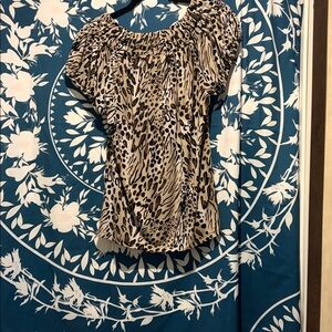 Style & Co. Tan Animal Print Blouse